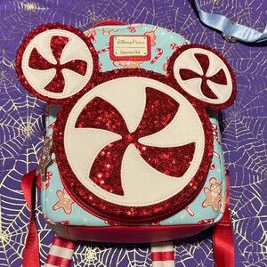 Loungefly Mickey Red and White Peppermint Backpack